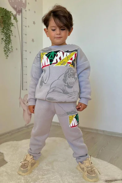 Çizgi film Baskılı Alt Üst Erkek Çocuk 2li Takım - Resim 3