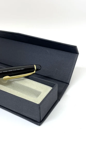 Goldline Serisi Premium İmza Kalemi - Siyah & Altın Detaylı - Resim 3