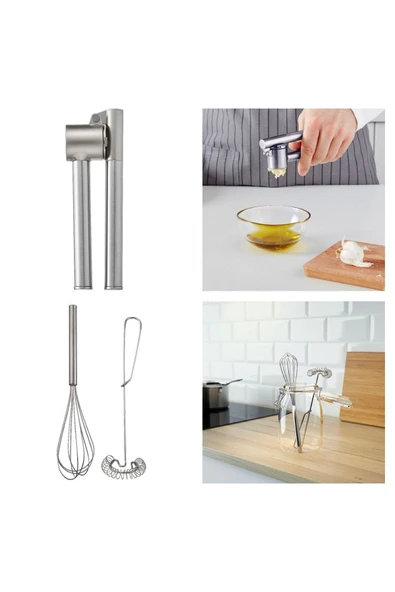 IKEA 2'li Çırpıcı + Çelik Sarımsak Ezici ürün görseli
