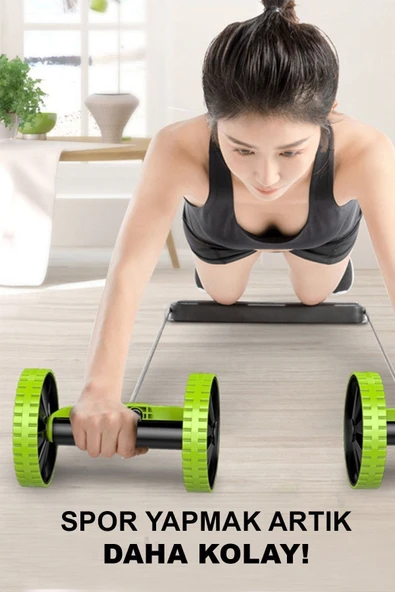 Çok Fonksiyonlu Karın ve Vücut Egzersiz Aleti Tekerlekli Spor Aparatı, Ev ve Salon Kullanımı - 6