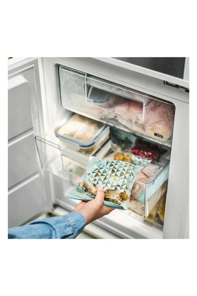 IKEA Istad Kilitlenebilir Buzdolabı Poşeti Soluk Gri-Yeşil 1 Lt 20 Adet 50592716 - 4