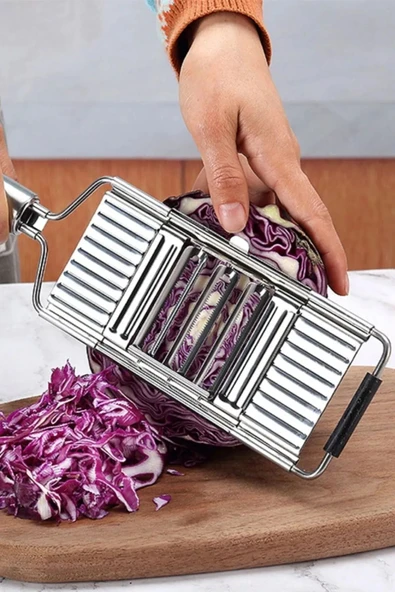 3 Başlıklı Paslanmaz Sebze Dilimleyici – Ergonomik Tutma Kolu & Kaydırmaz Taban - Resim 5