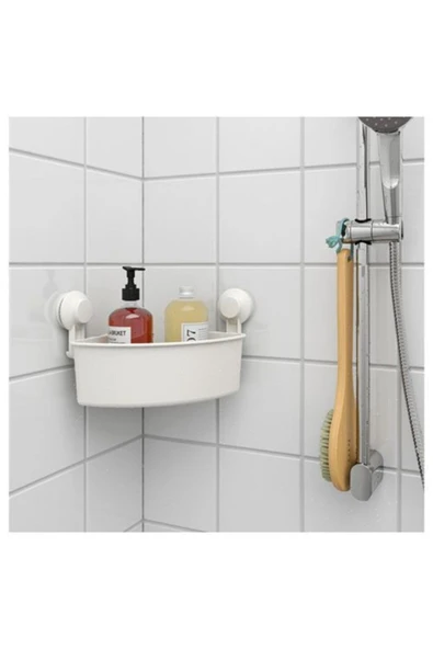 IKEA Köşe Duş Sepeti Rafı Vantuzlu  Şampuanlık Sabunluk 30X20X17 Cm