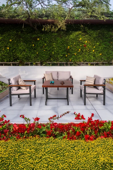 NEOKAS Bahce Mobilyası, Modern Balkon Mobilyası, Kafe Oturma Takımı, Teras Koltugu, 1+1+2+M - Resim 2