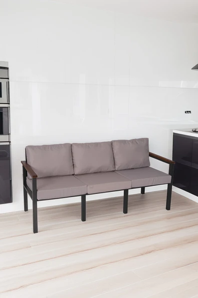 NEOKAS Bahce Mobilyası, Modern Balkon Mobilyası, Kafe Oturma Takımı, Teras Koltugu, 1 üçlü Koltuk - Resim 2