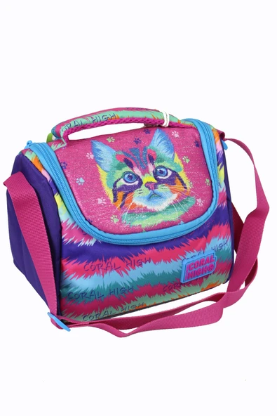 CH 23477 Renkli Kedi - 3' Lü Okul Çantası Seti - Sırt Ve Beslenme Çantası + Kalemlik - 4