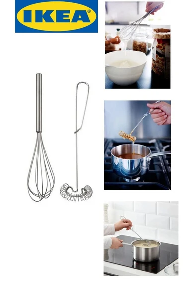 IKEA IDEALISK çırpıcı, paslanmaz çelik, 2 parça ürün görseli