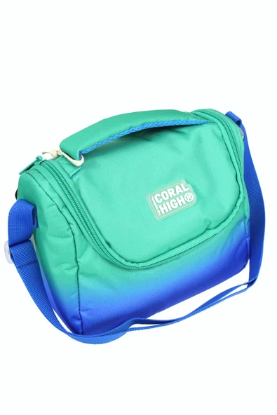 CH 23665 Mavi - Yeşil Geçişli - 3' Lü Okul Çantası Seti - Sırt Ve Beslenme Çantası + Kalemlik - 4