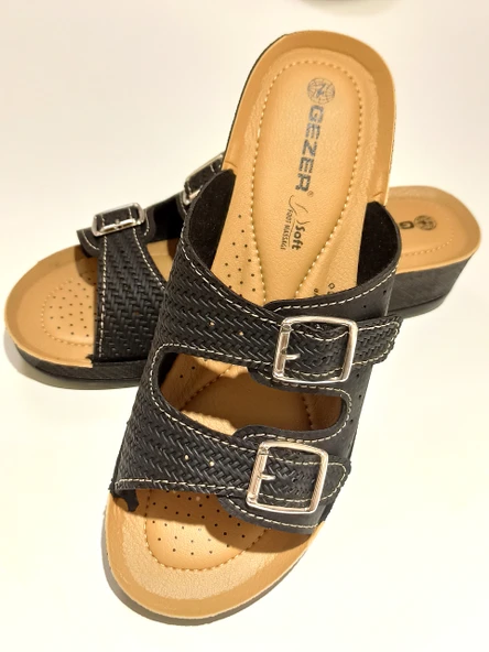 Monalisa Home Lüks Gösterişli Yumuşak Taban Siyah 38 Numara Terlik ürün görseli