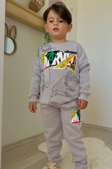 Çizgi film Baskılı Alt Üst Erkek Çocuk 2li Takım