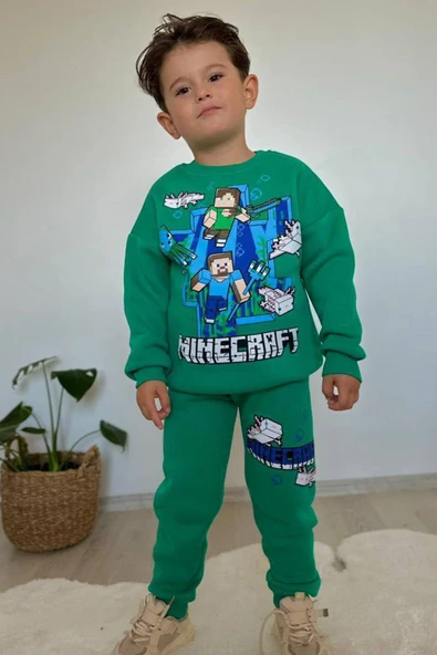 Mine Craft Baskılı Alt Üst Erkek Çocuk 2li Takım - Resim 3