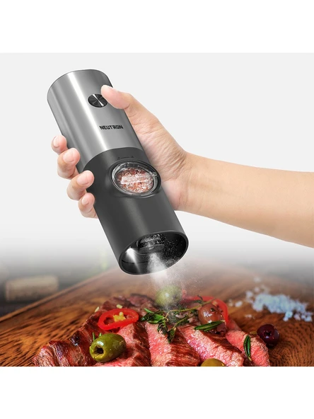 Neutron NTL-PG-22D Pilli LED Işıklı Tuz Karabiber Değirmeni Otomatik Baharat Öğütücü 2li Paket - 4