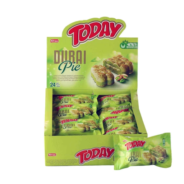 Today Dubai Pie Antep Fıstıklı Kadayıflı Kek 40 Gr. 24 Adet (1 Kutu) ürün görseli
