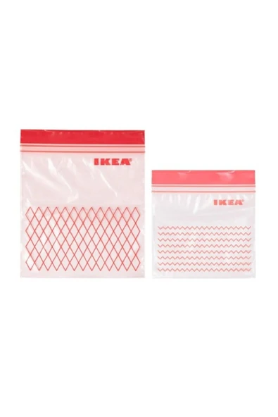 IKEA Istad Kilitli Buzdolabı Poşeti 60 Adet(30 adet 1 litre+30 adet 0,4 litre)Mavi Yada Sarı Siyah Model
