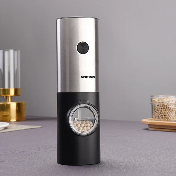 Neutron NTL-PG-01 Pilli LED Işıklı Otomatik Ayarlanabilen Tuz Karabiber Baharat Değirmen Öğütücü - 9