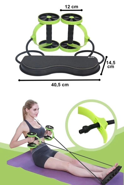 Çok Fonksiyonlu Karın ve Vücut Egzersiz Aleti Tekerlekli Spor Aparatı, Ev ve Salon Kullanımı - 3