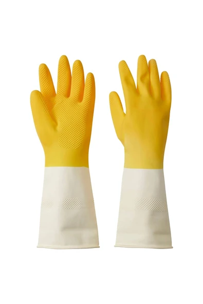 IKEA Rınnıg Genel Temizlik Ve Bulaşık Eldiveni, Parlak Sarı-kırık Beyaz Eldiven, S, 1 Çift