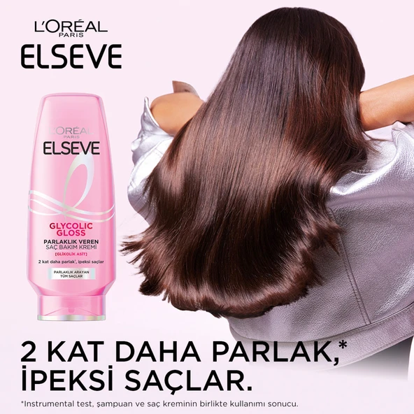 L'Oréal Paris Elseve Glycolic Gloss Parlaklık Veren Saç Bakım Kremi 250ml - Resim 3