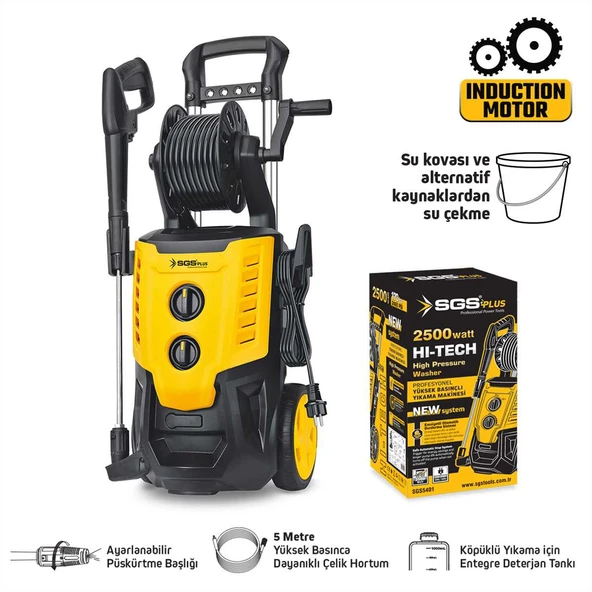 SGS YÜKSEK BASINÇLI YIKAMA MAKİNASI 2500 WATT 170 BAR İNDÜKSİYON MOTOR ürün görseli