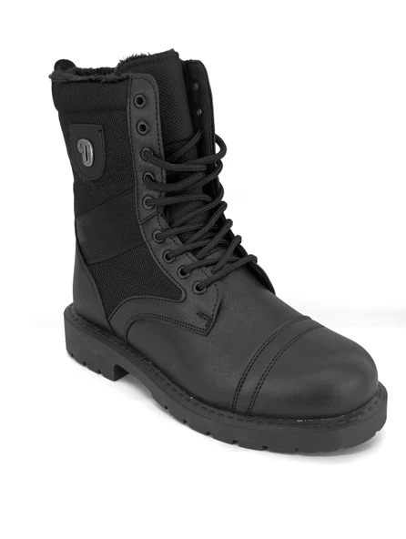 İçi Kürklü Termo Kaymaz Taban Siyah Erkek Postal Bot - 5