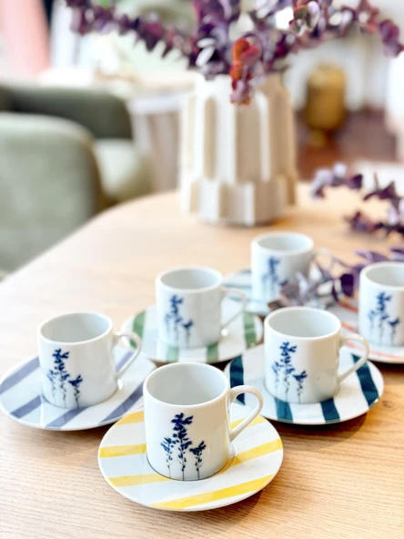 Porland Girye 6 Kişilik 12 Parça Kahve Fincan Takımı - 4