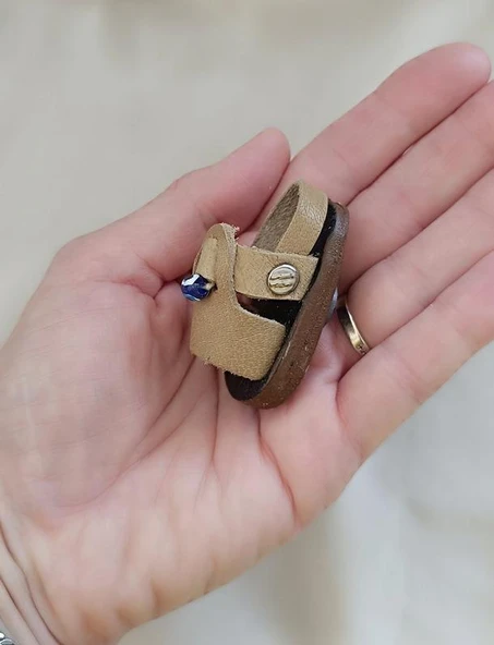 Magnet Deri Sandalet Terlik Mıknatıslı Magnet Buzdolabı Süsü - 2