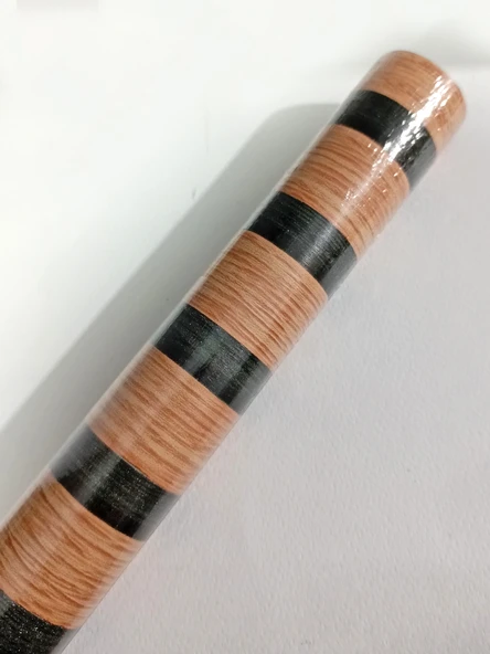 Yapışkanlı Asetat Kahverengi-Siyah Çizgili Ahşap Desenli 45x200 cm - 1 Adet - 3