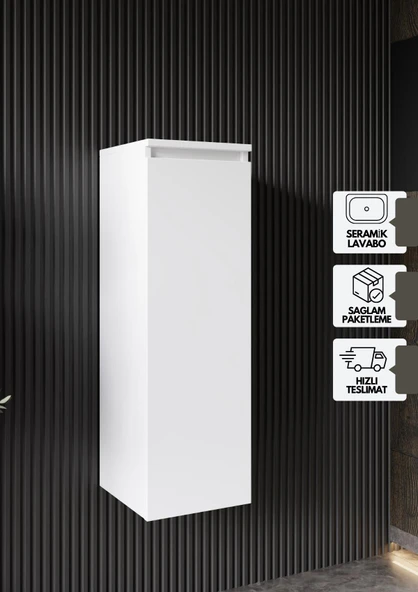 KAREN BANYO DENİZ BOY DOLAP BEYAZ - 1