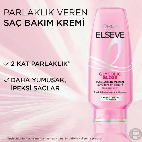 L'Oréal Paris Elseve Glycolic Gloss Parlaklık Veren Saç Bakım Kremi 250ml - Resim 4