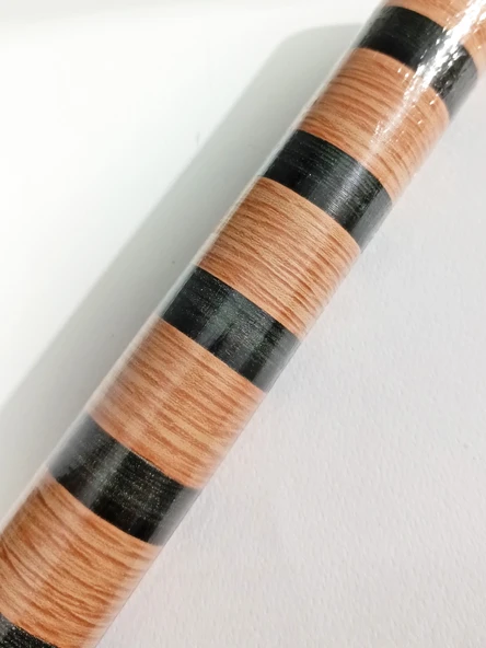 Yapışkanlı Asetat Kahverengi-Siyah Çizgili Ahşap Desenli 45x200 cm - 1 Adet - 2