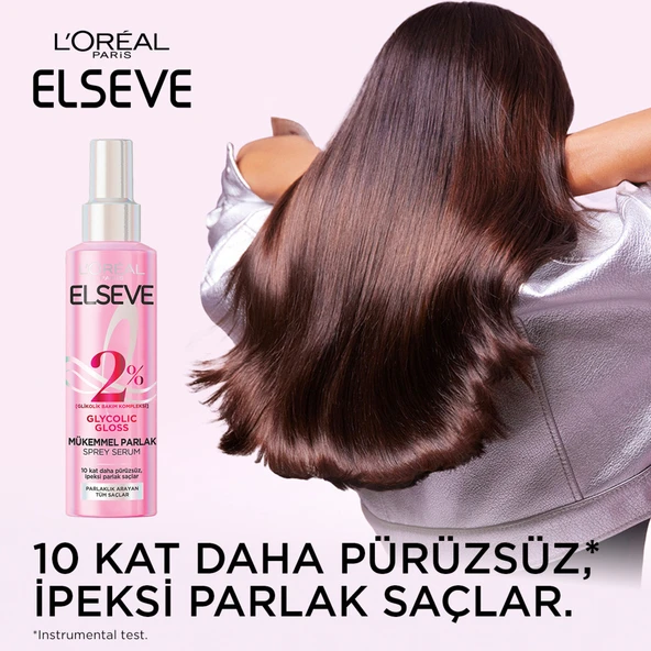 L'Oréal Paris Elseve Glycolic Gloss Mükemmel Parlaklık Veren Saç Bakım Sprey Serumu 150ml - Resim 2