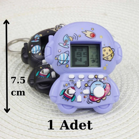 Tetris Anahtarlık Tetris Oyunlu Astronot Çanta Süsü-Anahtarlık (1 Adet) - 3