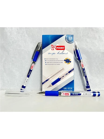 MİKRO MK-8526 GEL PEN İMZA KALEMİ MAVİ 0.1 MM UÇ 5 li Paket - 6