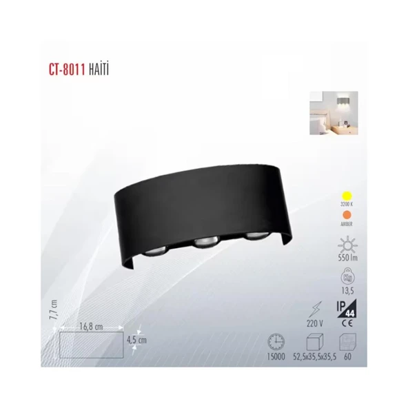 CATA Haiti Ledli Aplik Gün Işığı 3200K CT-8011 - Resim 2