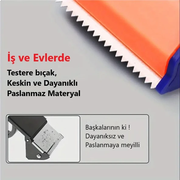 Koli Bantlama Seti - Bant Kesme el Aleti ve Şeffaf Koli Bandı 45cm X 40mt (6 adet) - Resim 3