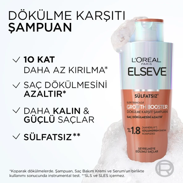L'Oréal Paris Elseve Growth Booster Dökülme Karşıtı Şampuan 200ml - Resim 4