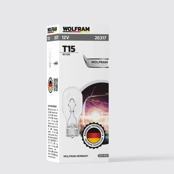 WOLFRAM T15 12V 16W DiPSİZ AMPUL - 2