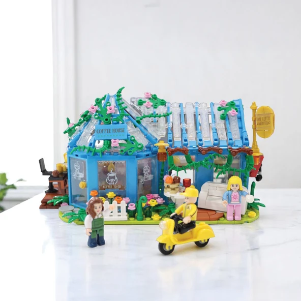 Ogi Mogi Toys Eğitici Bloklar Kahve Evi 642 Parça, Lego Uyumlu Yapı Seti - 7