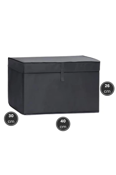 Kazak Kutu Hurç, Çorap Havlu Çamaşır Kıyafet Düzenleyici Mukavva Destekli (40x30) 1 Adet Antrasit - 2