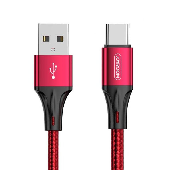 Joyroom S-0230N1 0.2m 3A USB -Type-C Data Sync Şarj Kablosu Kırmızı