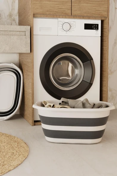 38 litre Büyük Katlanır Sepet, Geniş Hacimli Akordiyon Çamaşır Selesi Oyuncak Kutusu Organizer 38lt - Resim 5