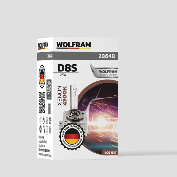 WOLFRAM D8S 12V 55W ULTRAVİOLET MAVİ CAM 4300K - 2