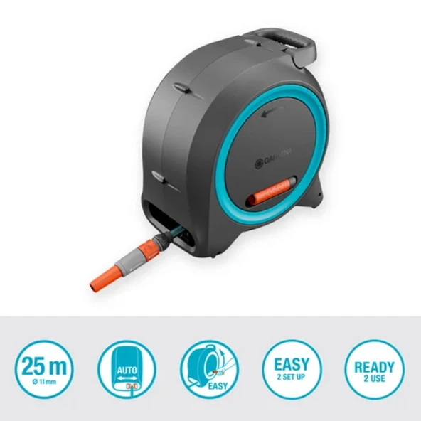 Gardena 18695 Otomatik Hortum Makarası Seti 25mt - Resim 2
