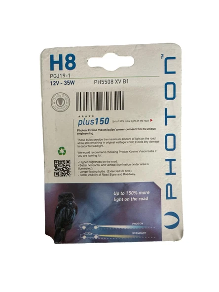 PHOTON H8 12V XTREME VİSİON %150 DAHA FAZLA IŞIK AMPUL - 2