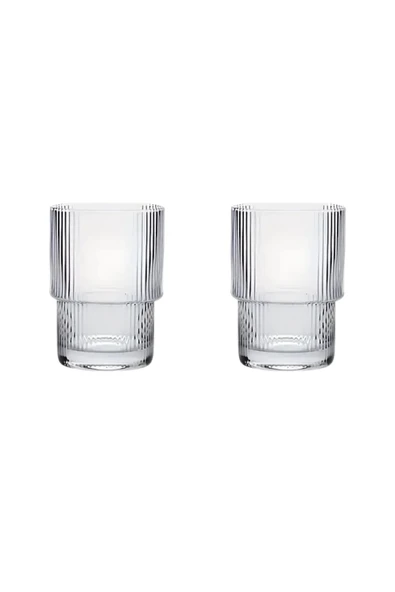 Mithra Life 2 Adet 300 ML Origami Stil Isıya Dayanıklı Su Meşrubat Kahve Cam Bardak MIT1199 - Resim 5