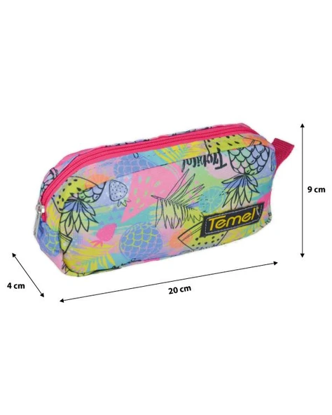 Temel Tropical Desenli Tek Gözlü Kalem Çantası - Resim 4