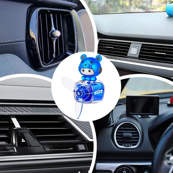 Pervaneli Klima Süsü Oto Koku Klipsi Siyah Uçaklı Mavi Pilot Hava Ferahlatıcı Maskot - 3