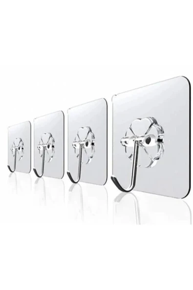 Mithra Life 5 Adet Şeffaf Yapışkanlı Kancalı Duvar Askısı MIT1196 - Resim 2