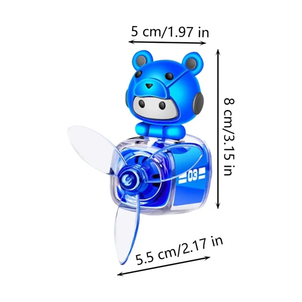 Pervaneli Klima Süsü Oto Koku Klipsi Siyah Uçaklı Mavi Pilot Hava Ferahlatıcı Maskot