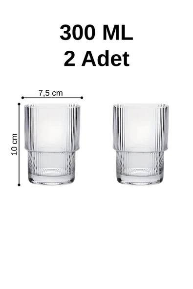 Mithra Life 2 Adet 300 ML Origami Stil Isıya Dayanıklı Su Meşrubat Kahve Cam Bardak MIT1199 - Resim 3